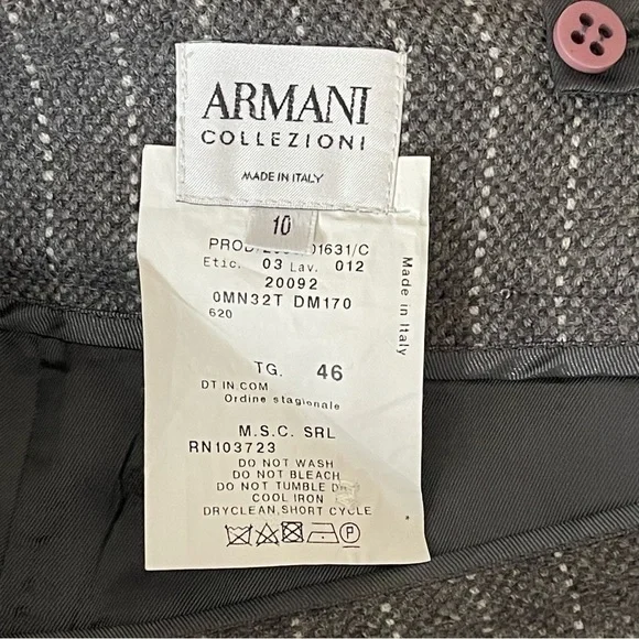 Armani Collezioni Gray Wool Pinstripe Pencil Skirt Lined - Picture 8 of 12